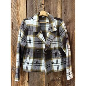 Double Breasted Checkered Tartan Womans S Cottagecore Academia‎ Preppy Outerwear